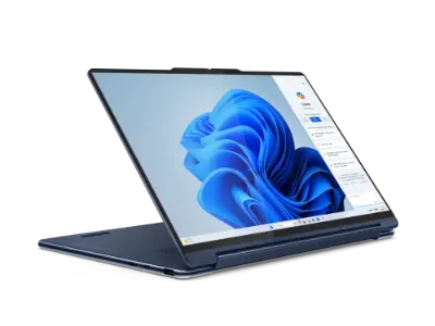 Vista del Lenovo Yoga 9i 2 en 1 en modo tienda